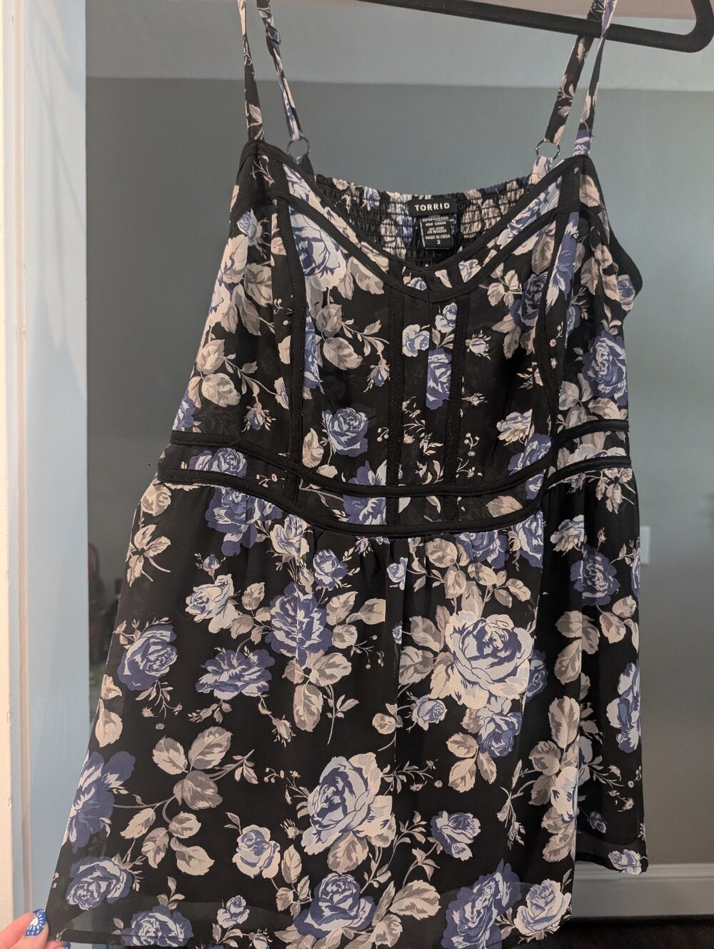 Torrid Shirred Floral Tank Top Size 2